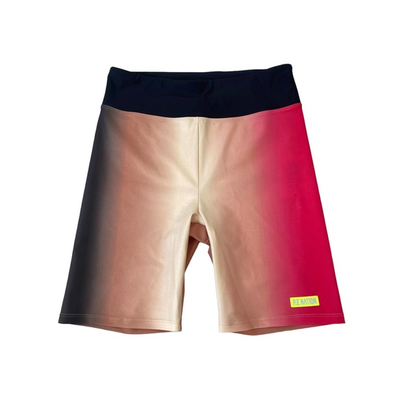 P.E Nation Momentum High Rise Bike Short Ombre Gradient Large - Picture 3 of 6